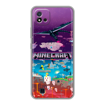 Силиконовый чехол на Realme C20 с принтом Майнкрафт Minecraft