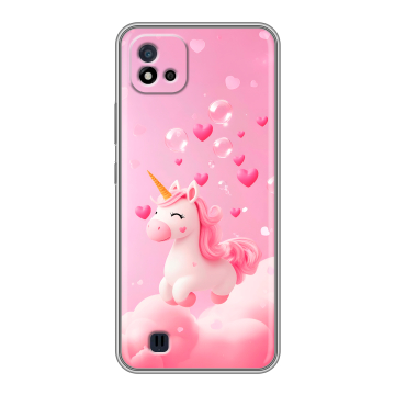 Силиконовый чехол на Realme C20 с принтом Единорог
