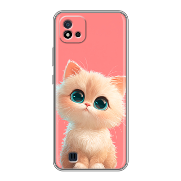 Силиконовый чехол на Realme C20 с принтом Розовый котенок Силиконовый чехол на Realme C20 с принтом Розовый котенок