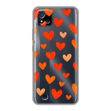 Силиконовый чехол на Realme C20 с принтом Сердечки Силиконовый чехол на Realme C20 с принтом Сердечки