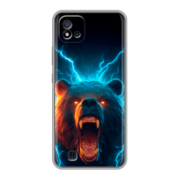 Силиконовый чехол на Realme C20 с принтом Медведь Силиконовый чехол на Realme C20 с принтом Медведь