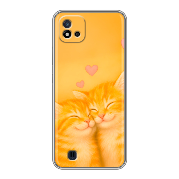 Силиконовый чехол на Realme C20 с принтом Милые котята