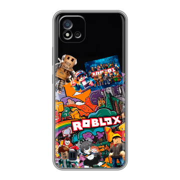 Силиконовый чехол на Realme C20 с принтом Roblox Роблокс