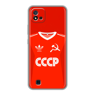 Силиконовый чехол на Realme C20 с принтом Флаг Герб СССР Силиконовый чехол на Realme C20 с принтом Флаг Герб СССР