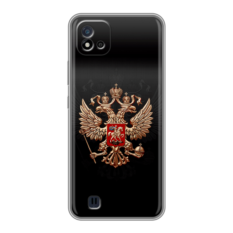 Силиконовый противоударный чехол на Realme C20 с принтом Герб России Силиконовый противоударный чехол на Realme C20 с принтом Герб России