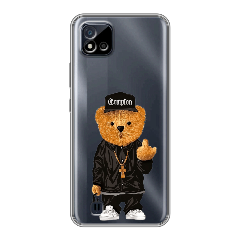 Силиконовый чехол на Realme C20 с принтом Мишка Силиконовый чехол на Realme C20 с принтом Мишка