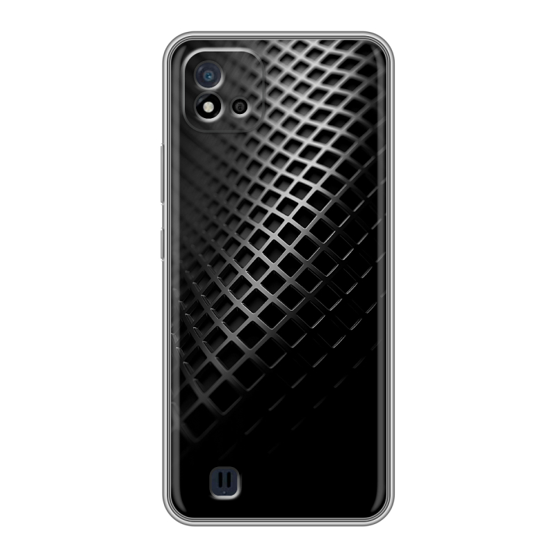 Силиконовый противоударный чехол на Realme C20 с принтом Текстура металла Силиконовый противоударный чехол на Realme C20 с принтом Текстура металла