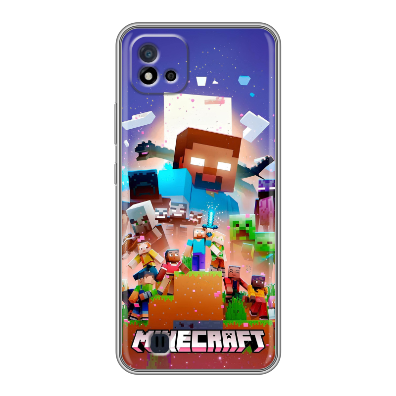 Силиконовый чехол на Realme C20 с принтом Майнкрафт Minecraft Силиконовый чехол на Realme C20 с принтом Майнкрафт Minecraft