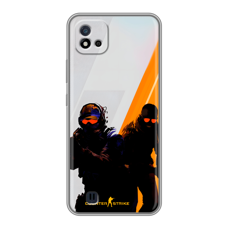 Силиконовый противоударный чехол на Realme C20 с принтом Контер страйк Counter strike Силиконовый противоударный чехол на Realme C20 с принтом Контер страйк Counter strike