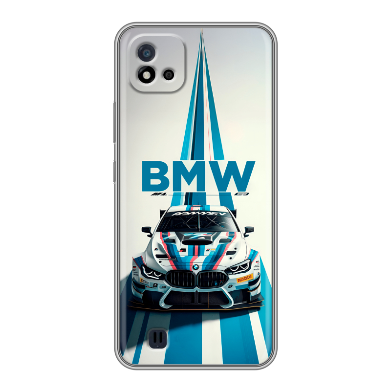 Силиконовый противоударный чехол на Realme C20 с принтом БМВ BMW Силиконовый противоударный чехол на Realme C20 с принтом БМВ BMW