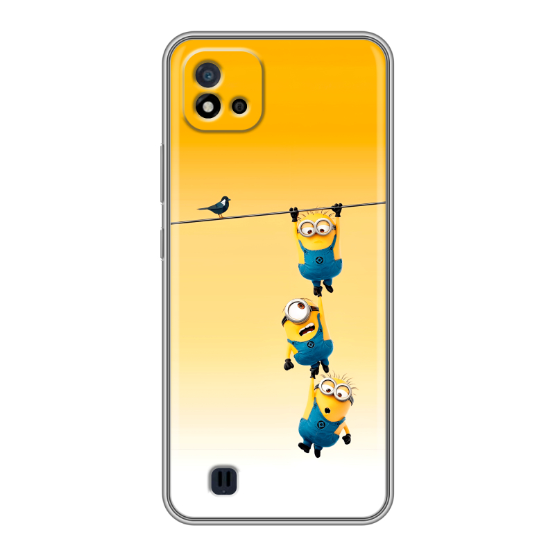 Силиконовый противоударный чехол на Realme C20 с принтом Миньоны Силиконовый противоударный чехол на Realme C20 с принтом Миньоны
