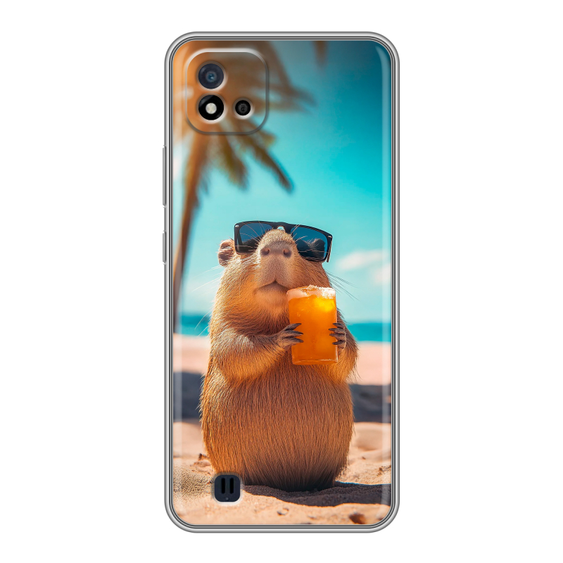 Силиконовый чехол на Realme C20 с принтом Капибара Силиконовый чехол на Realme C20 с принтом Капибара