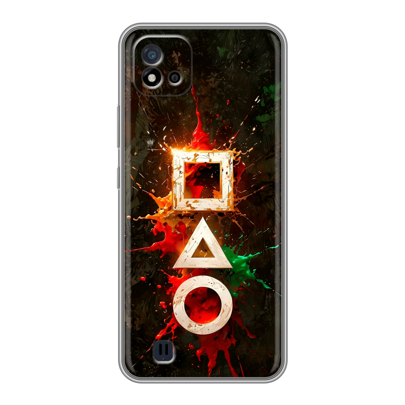 Силиконовый противоударный чехол на Realme C20 с принтом Squid Game Игра кальмара Силиконовый противоударный чехол на Realme C20 с принтом Squid Game Игра кальмара