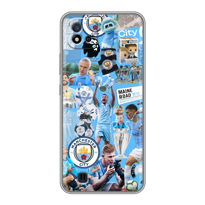 Силиконовый противоударный чехол на Realme C20 с принтом Man City Манчестер Сити Силиконовый противоударный чехол на Realme C20 с принтом Man City Манчестер Сити