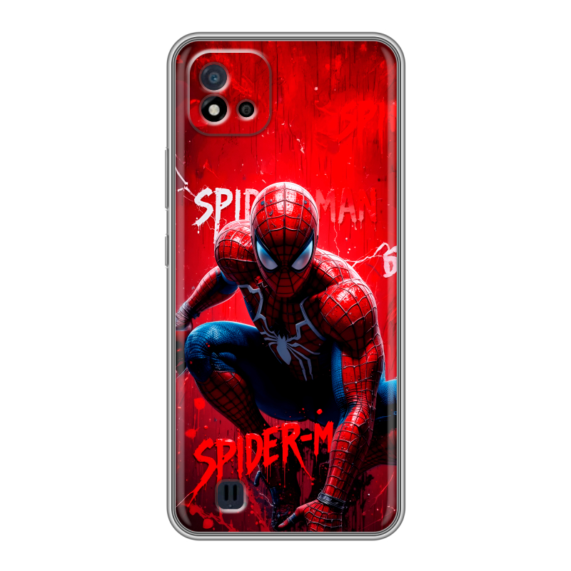 Силиконовый чехол на Realme C20 с принтом Spiderman Человек паук Силиконовый чехол на Realme C20 с принтом Spiderman Человек паук