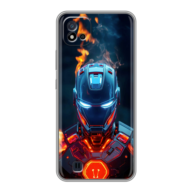 Силиконовый чехол на Realme C20 с принтом IronMan Железный человек Силиконовый чехол на Realme C20 с принтом IronMan Железный человек