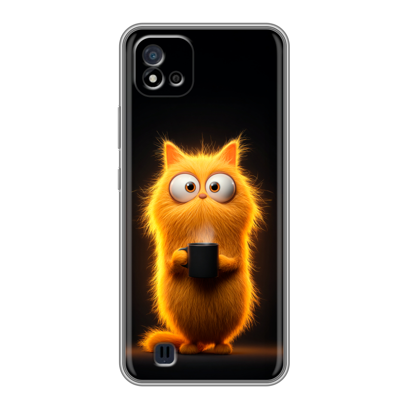 Силиконовый чехол на Realme C20 с принтом Смешной кот Силиконовый чехол на Realme C20 с принтом Смешной кот