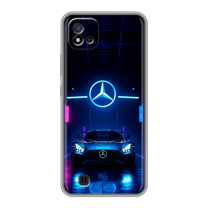 Силиконовый чехол на Realme C20 с принтом Mercedes Мерседес Силиконовый чехол на Realme C20 с принтом Mercedes Мерседес