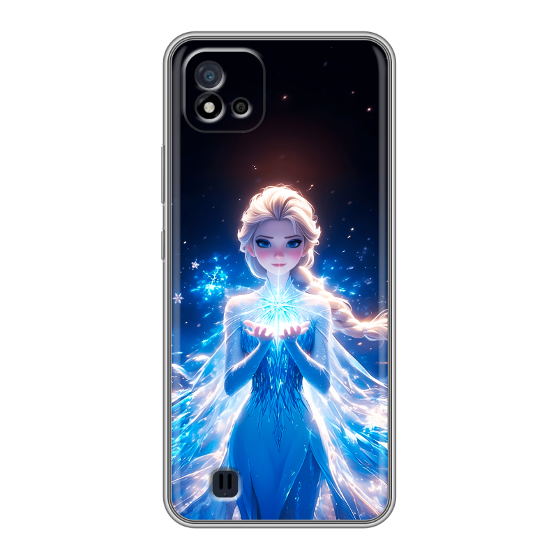 Силиконовый противоударный чехол на Realme C20 с принтом Холодное сердце Frozen Силиконовый противоударный чехол на Realme C20 с принтом Холодное сердце Frozen