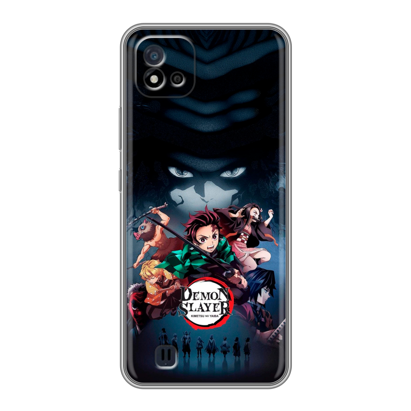 Силиконовый противоударный чехол на Realme C20 с принтом Demon Slayer Клинок рассекающий демонов Силиконовый противоударный чехол на Realme C20 с принтом Demon Slayer Клинок рассекающий демонов