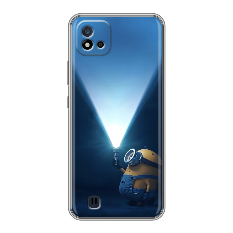 Силиконовый противоударный чехол на Realme C20 с принтом Миньоны Силиконовый противоударный чехол на Realme C20 с принтом Миньоны