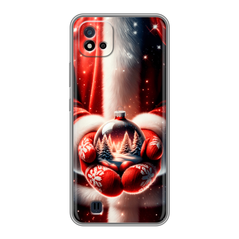 Силиконовый чехол на Realme C20 с принтом Новый год Силиконовый чехол на Realme C20 с принтом Новый год
