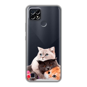Силиконовый чехол на Realme C21 с принтом Кошки Силиконовый чехол на Realme C21 с принтом Кошки