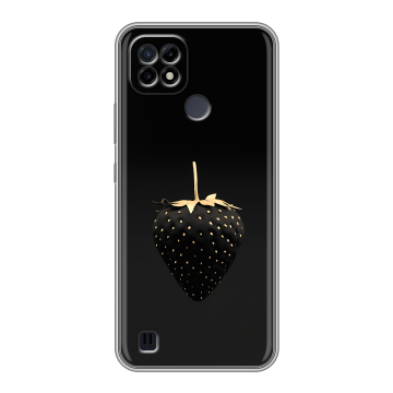 Силиконовый чехол на Realme C21 с принтом Черная клубника Силиконовый чехол на Realme C21 с принтом Черная клубника