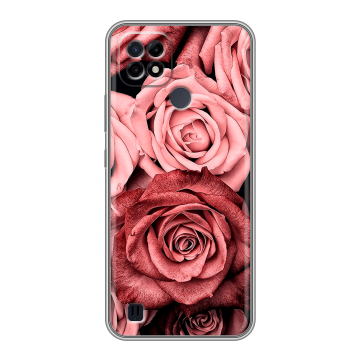 Силиконовый чехол на Realme C21 с принтом Цветы розы Силиконовый чехол на Realme C21 с принтом Цветы розы