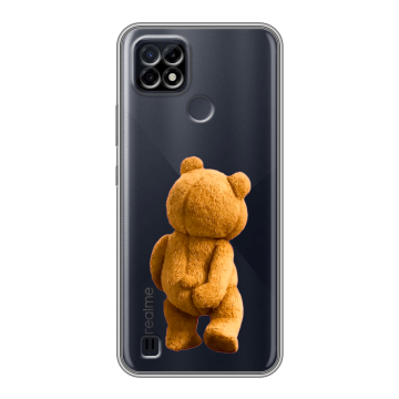 Силиконовый чехол на Realme C21 с принтом Медведь