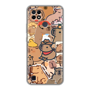 Силиконовый чехол на Realme C21 с принтом капибара Силиконовый чехол на Realme C21 с принтом капибара