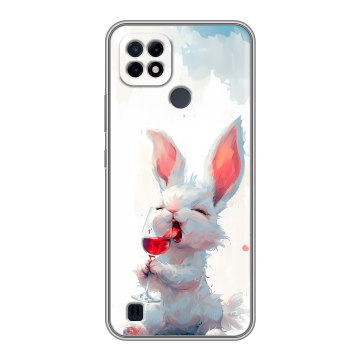 Силиконовый чехол на Realme C21 с принтом кролик зайчик Силиконовый чехол на Realme C21 с принтом кролик зайчик