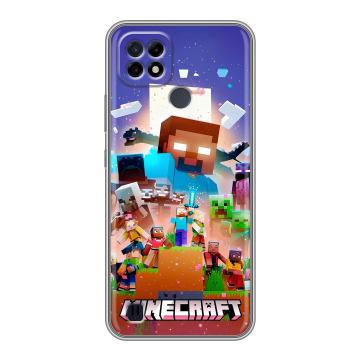 Силиконовый чехол на Realme C21 с принтом Майнкрафт Minecraft Силиконовый чехол на Realme C21 с принтом Майнкрафт Minecraft