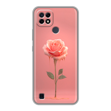 Силиконовый чехол на Realme C21 с принтом Розовая роза