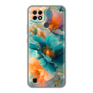 Силиконовый чехол на Realme C21 с принтом Цветы