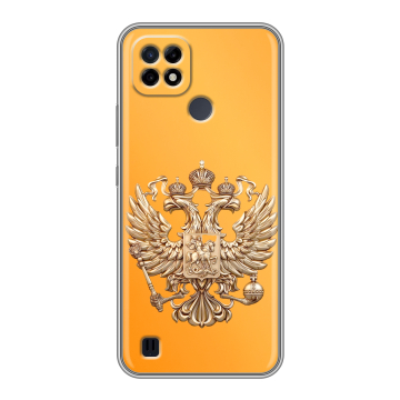 Силиконовый чехол на Realme C21 с принтом Герб Флаг России