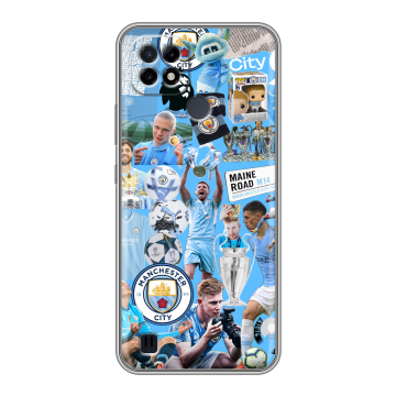 Силиконовый чехол на Realme C21 с принтом Man City Манчестер Сити
