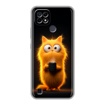 Силиконовый чехол на Realme C21 с принтом Смешной кот Силиконовый чехол на Realme C21 с принтом Смешной кот