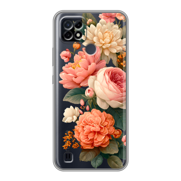 Силиконовый чехол на Realme C21 с принтом цветы