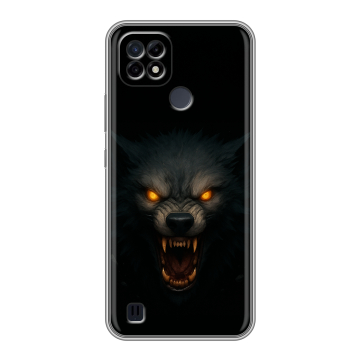 Силиконовый чехол на Realme C21 с принтом Волк