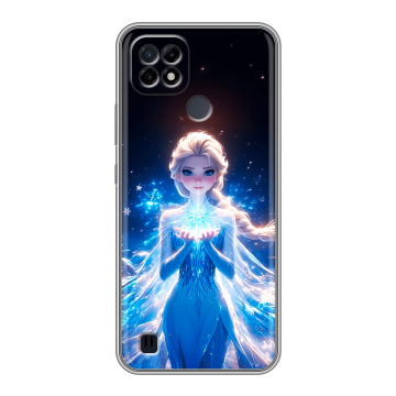 Силиконовый чехол на Realme C21 с принтом Холодное сердце Frozen