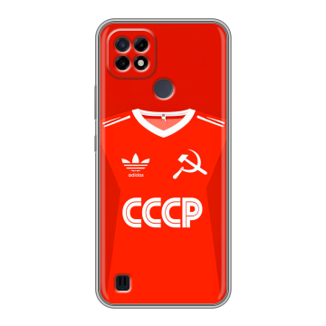 Силиконовый чехол на Realme C21 с принтом Флаг Герб СССР