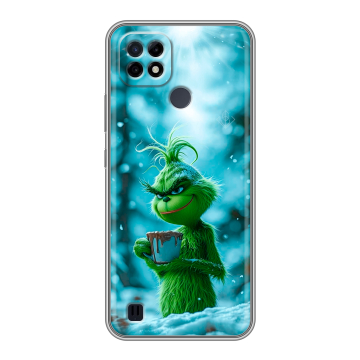 Силиконовый чехол на Realme C21 с принтом Новый год гринч Силиконовый чехол на Realme C21 с принтом Новый год гринч