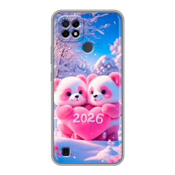 Силиконовый чехол на Realme C21 с принтом Новый год Силиконовый чехол на Realme C21 с принтом Новый год