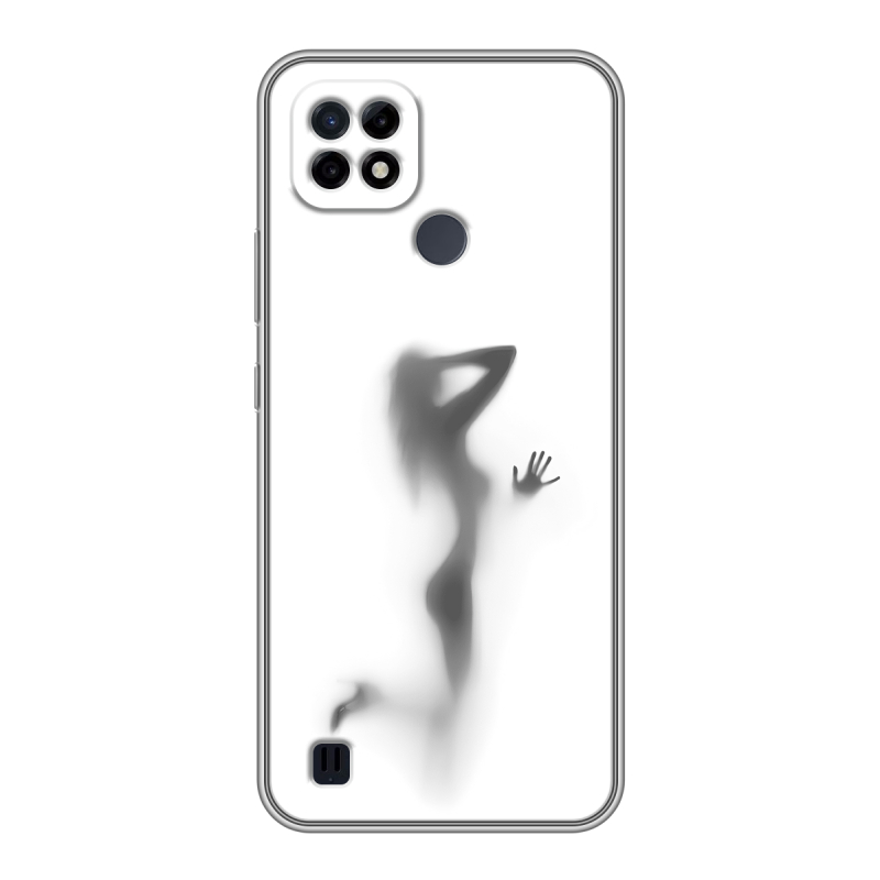 Силиконовый противоударный чехол на Realme C21 с принтом Силуэт Силиконовый противоударный чехол на Realme C21 с принтом Силуэт
