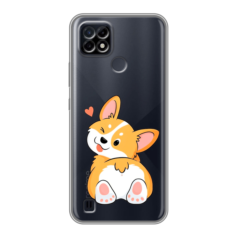 Силиконовый чехол на Realme C21 с принтом Корги Силиконовый чехол на Realme C21 с принтом Корги
