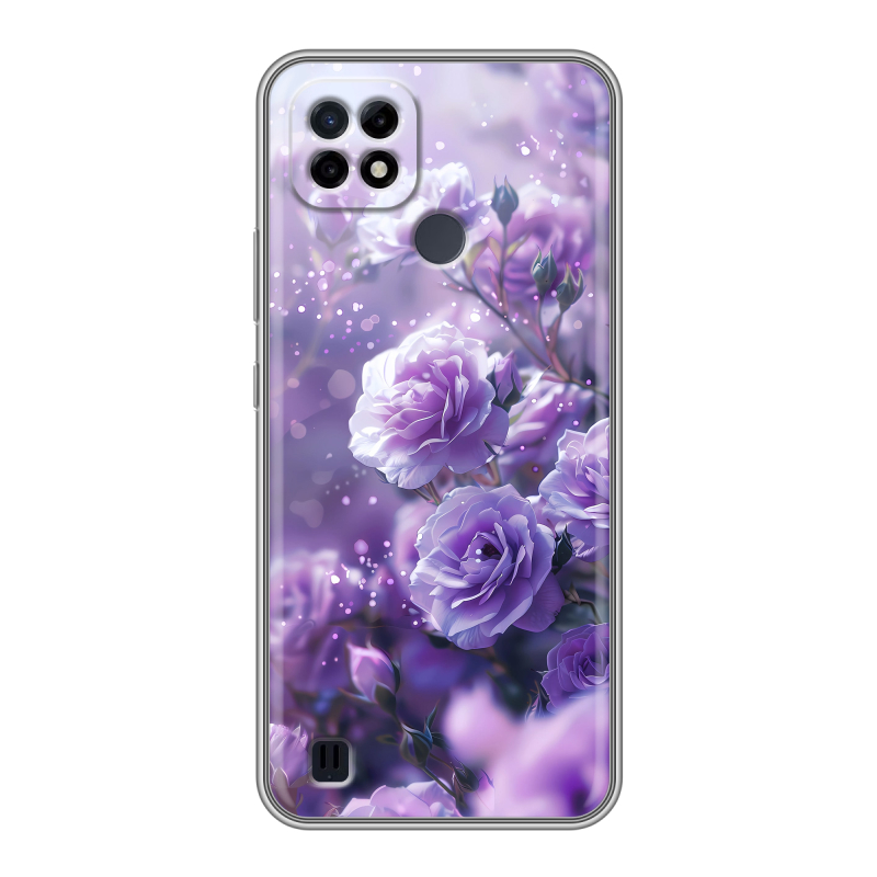 Силиконовый чехол на Realme C21 с принтом Розы цветы Силиконовый чехол на Realme C21 с принтом Розы цветы