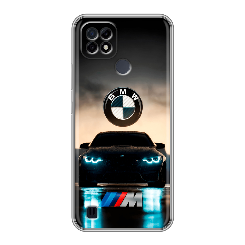 Силиконовый противоударный чехол на Realme C21 с принтом БМВ BMW Силиконовый противоударный чехол на Realme C21 с принтом БМВ BMW