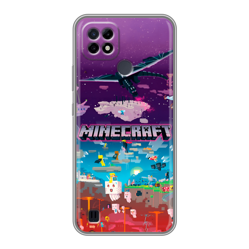 Силиконовый чехол на Realme C21 с принтом Майнкрафт Minecraft Силиконовый чехол на Realme C21 с принтом Майнкрафт Minecraft