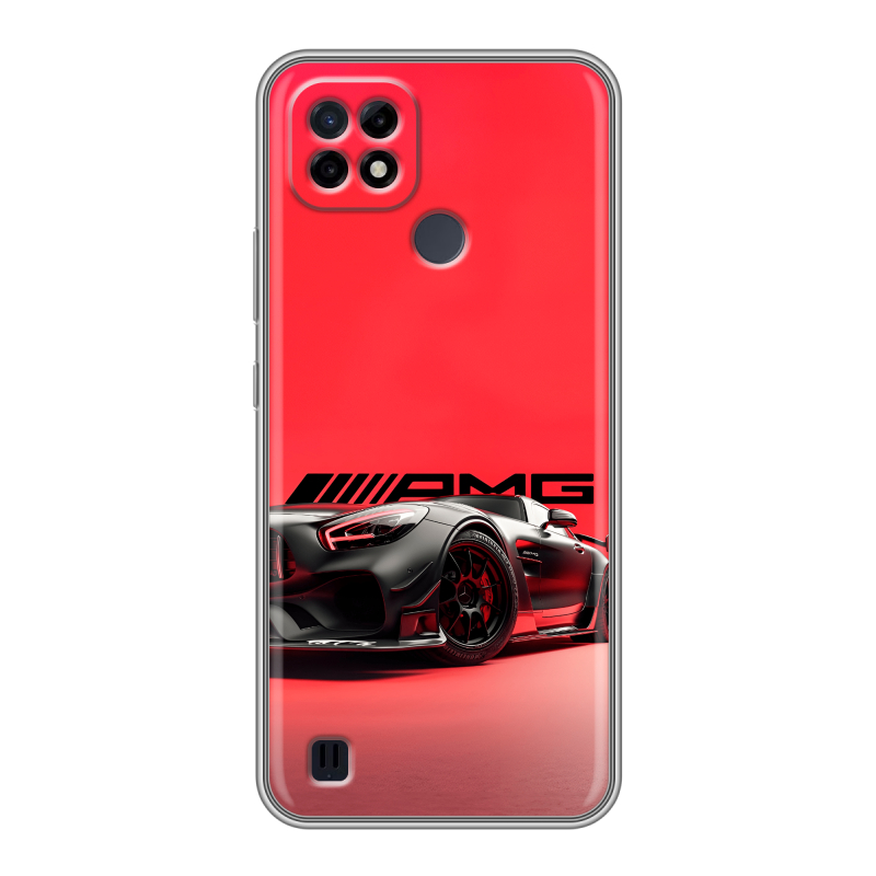 Силиконовый противоударный чехол на Realme C21 с принтом Мерседес Mercedes AMG Силиконовый противоударный чехол на Realme C21 с принтом Мерседес Mercedes AMG
